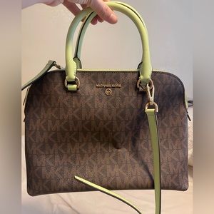 Michael Kors green shoulder bag
